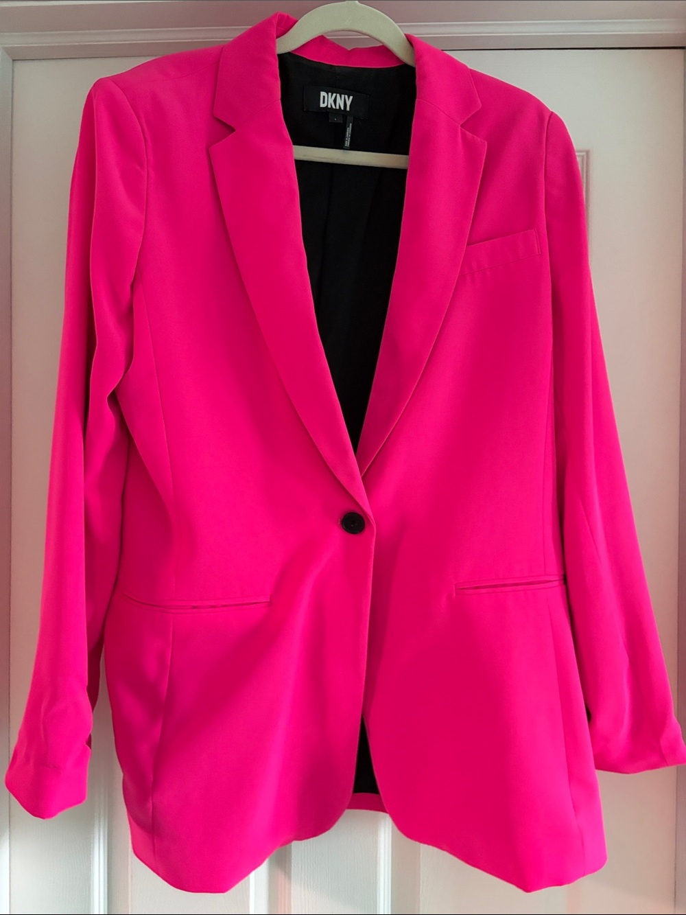 DKNY Vibrant Pink Single-Button Blazer